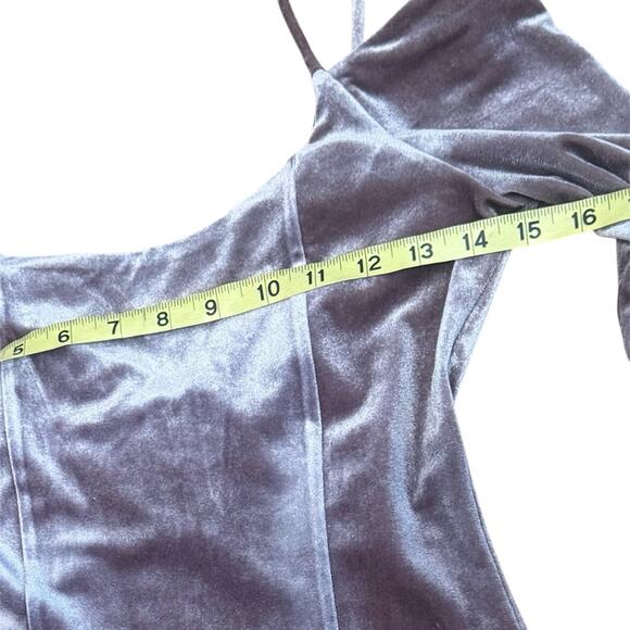 NWT Dance&Marvel Small Velvet Mauve Mini Long bell Sleeve Dress feminine evening - Picture 6 of 8